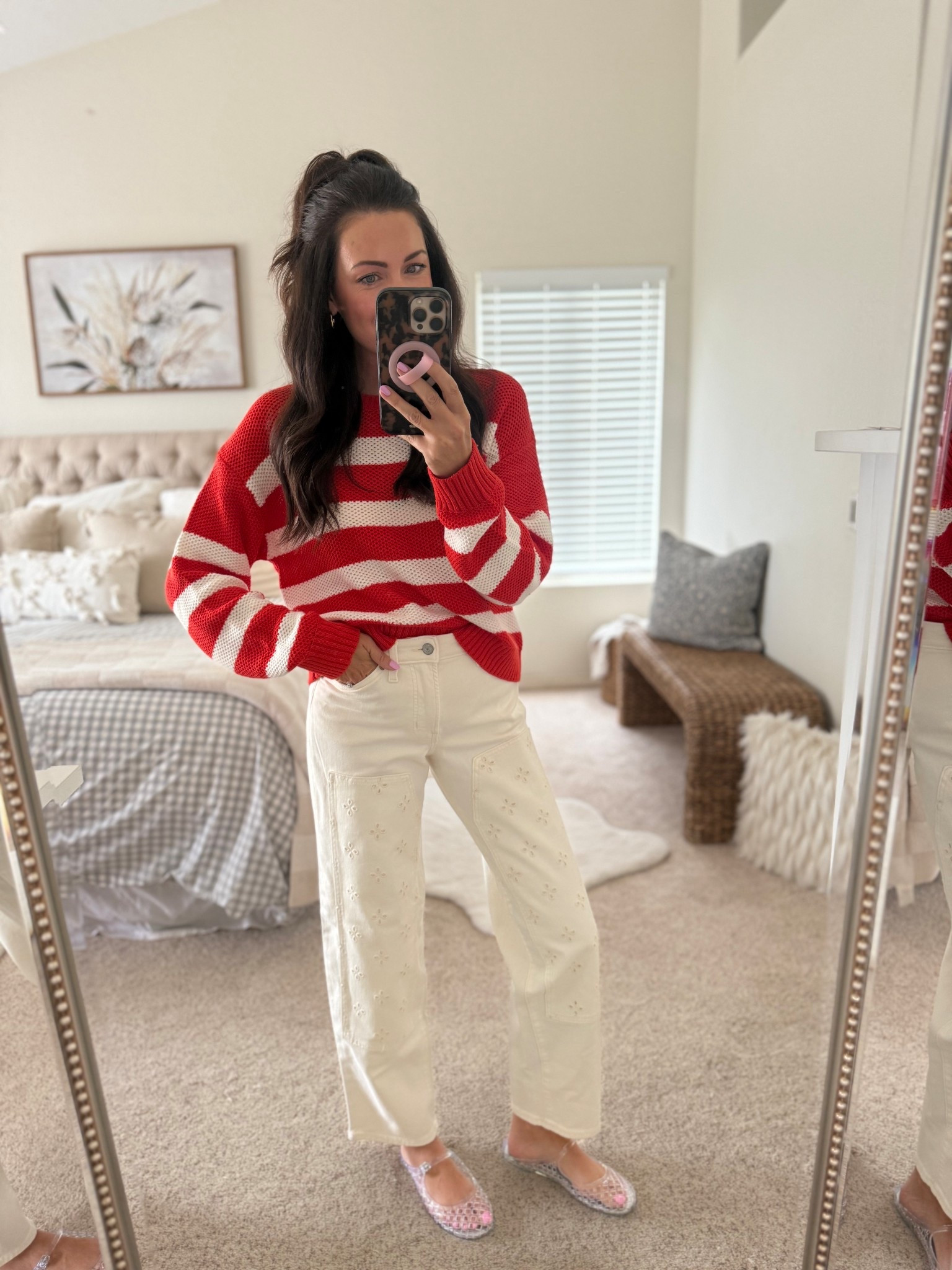 Medium sweater from Walmart set
Eyelet jeans in a 2 regular
Jelly mules-run tts & SO COMFY❤️😍

#LTKSaleAlert #LTKootd #LTKmomlife