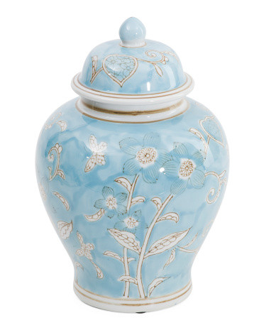 8x12 Lidded Chinoiserie Ceramic Jar | TJ Maxx