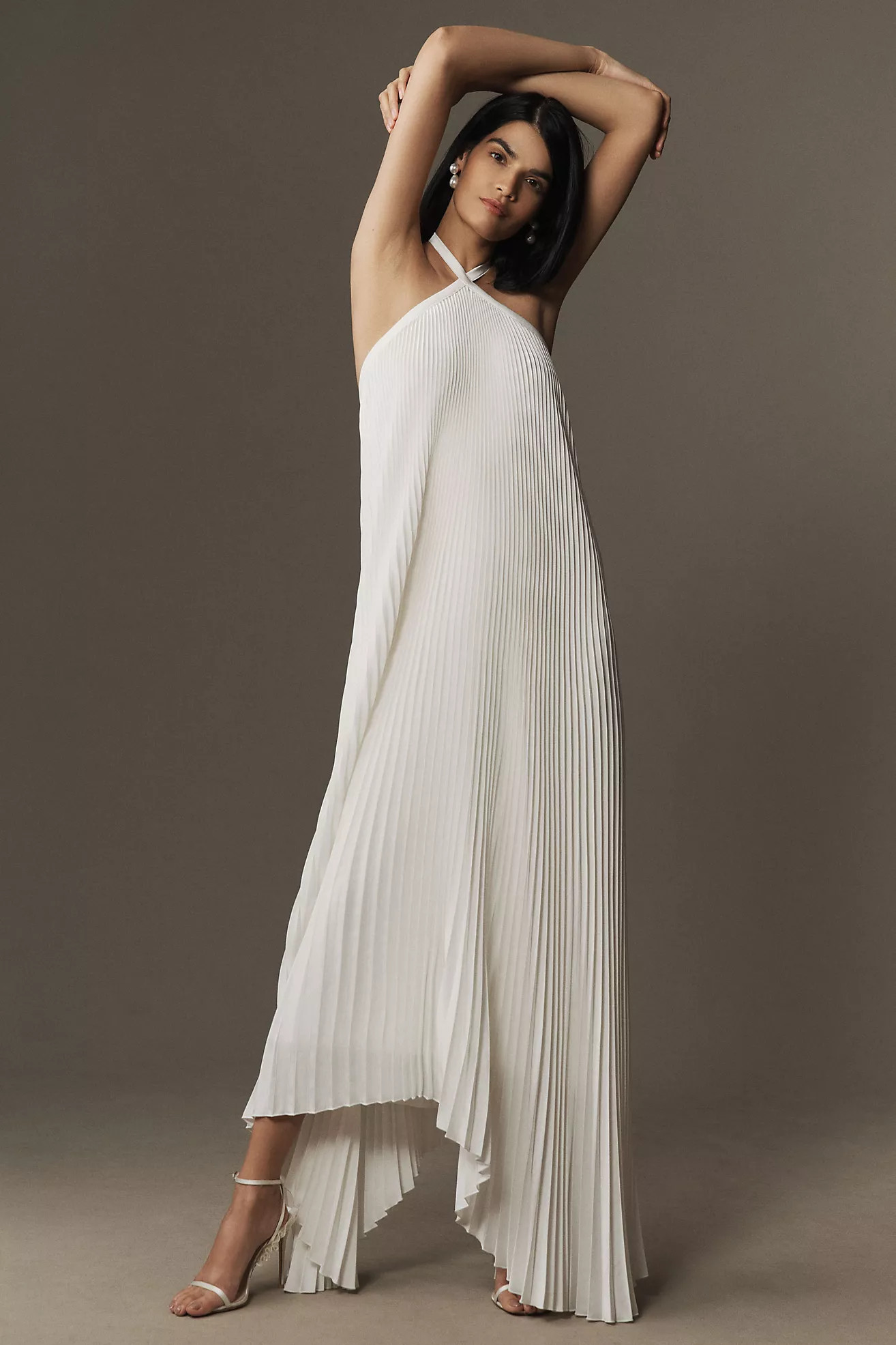 L'IDÉE Deesee Cross-Halter Pleated Asymmetrical Tent Maxi Dress | Anthropologie (US)