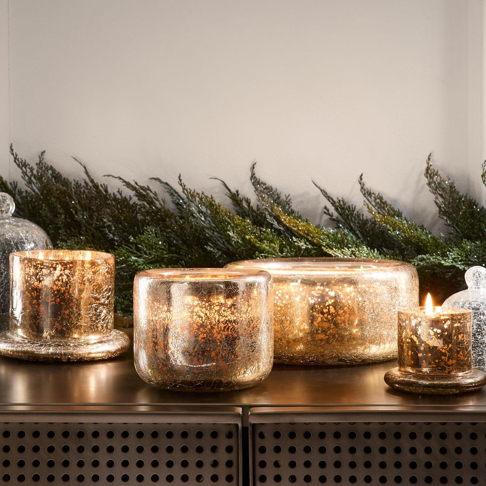 Bronze Shimmer Metallic Candles - Frozen Pine &amp; Cedarwood | West Elm (US)