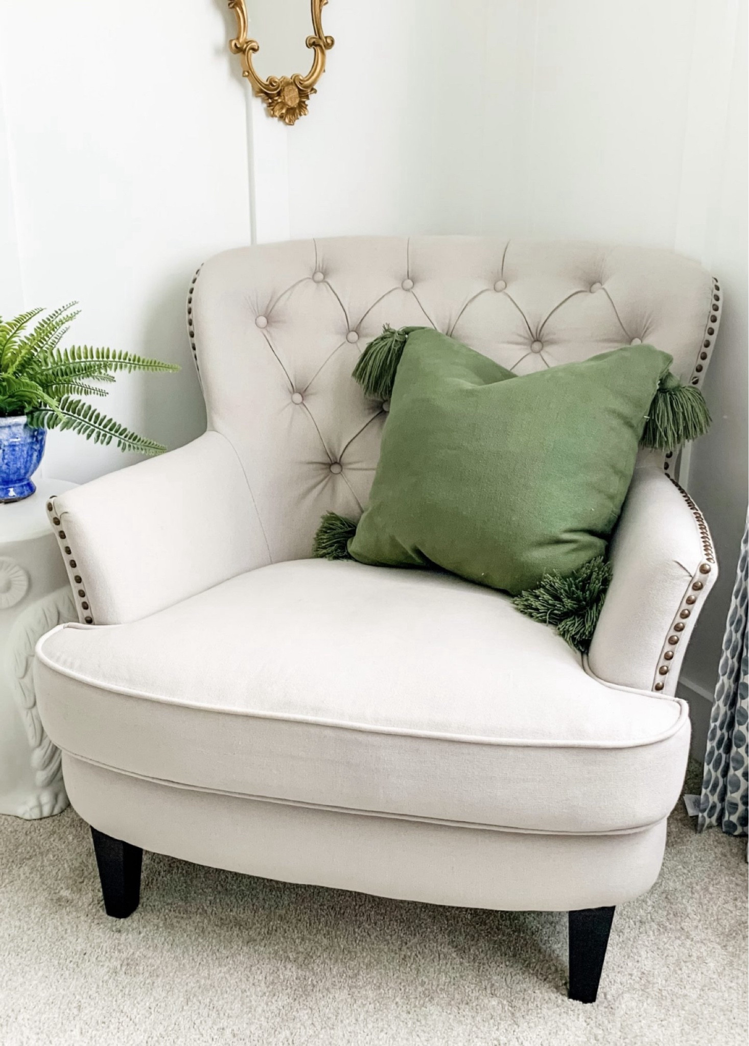 Pottery barn tufted club chair dupe. Comfy linen reading chair with free shipping, under $300.  Dupe dupes more affordable option find replica copy cat similar look for less budget friendly affordable cheap cheaper beautiful pretty. Love dupes like these? I share multiple every day in my Facebook group “DAILY DECOR DUPES”

#LTKHome #LTKSummerSales #LTKSaleAlert