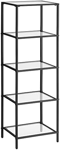 VASAGLE Bookcase, 5-Tier Bookshelf, Slim Shelving Unit for Bedroom, Bathroom, Home Office, Temper... | Amazon (US)