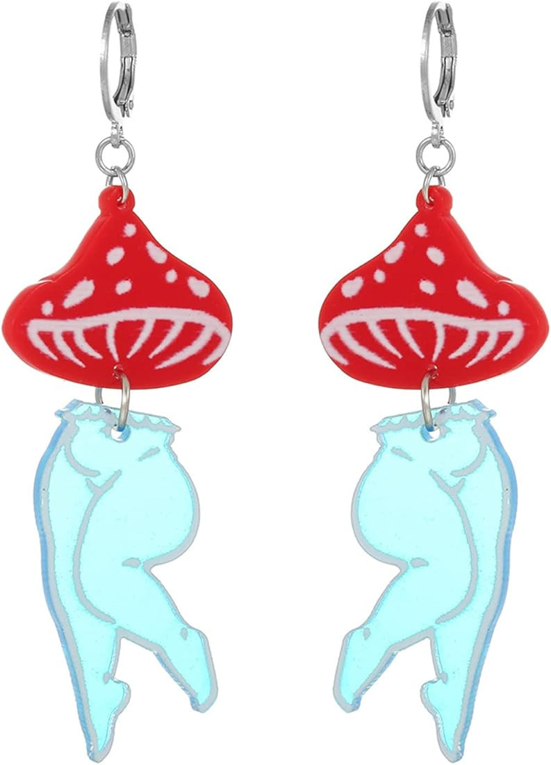 TIANBANGSHI Cute Acrylic Mushroom Earrings Fun Tiny Dancer Beautiful Legs Ballet Earrings Fashion... | Amazon (US)