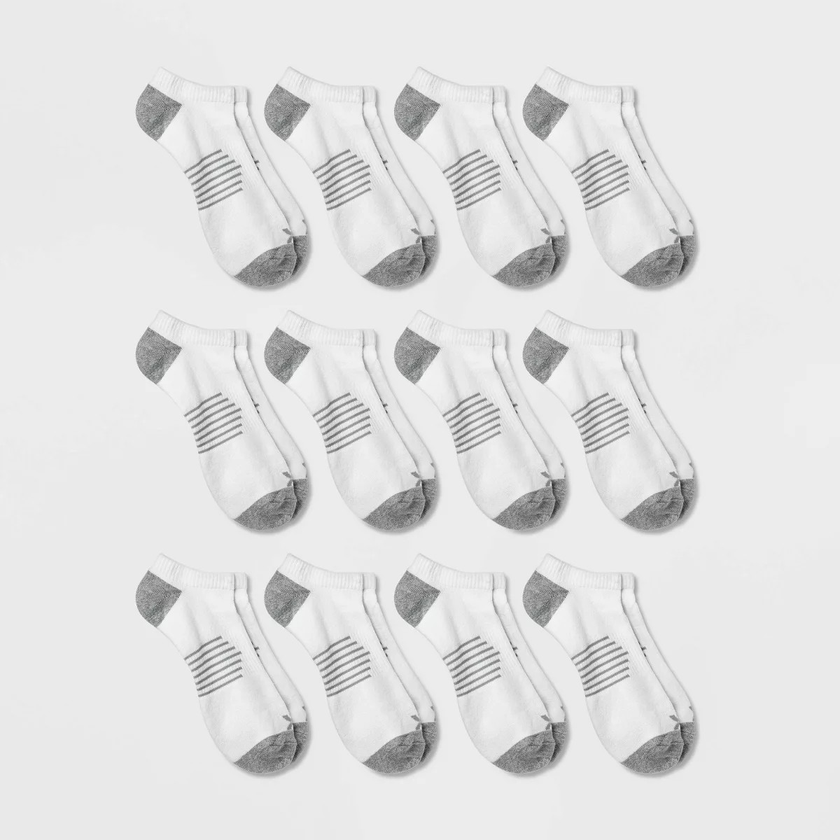 Men's No Show Striped Athletic Socks 12pk - All in Motion™ 6-12 | Target