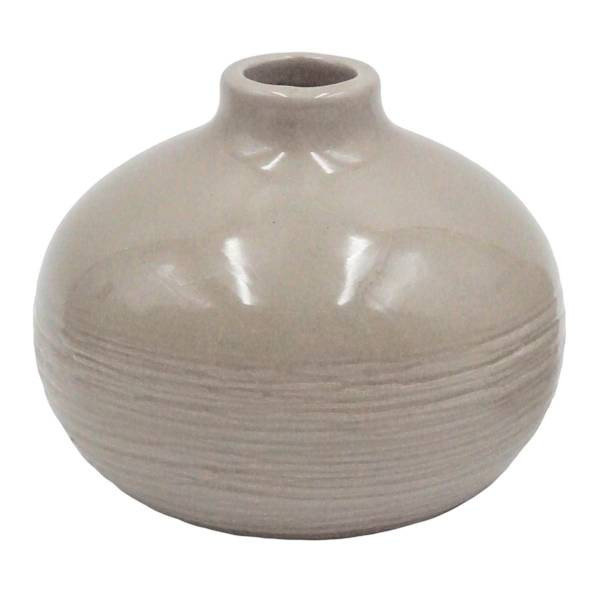 Tan Ceramic Vase, 4", Neutral, Porcelain, sold by At Home | At Home