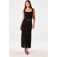ASTR the Label | Halie Mixed Media Maxi Skirt in Black | Size L | ASTR The Label (US)