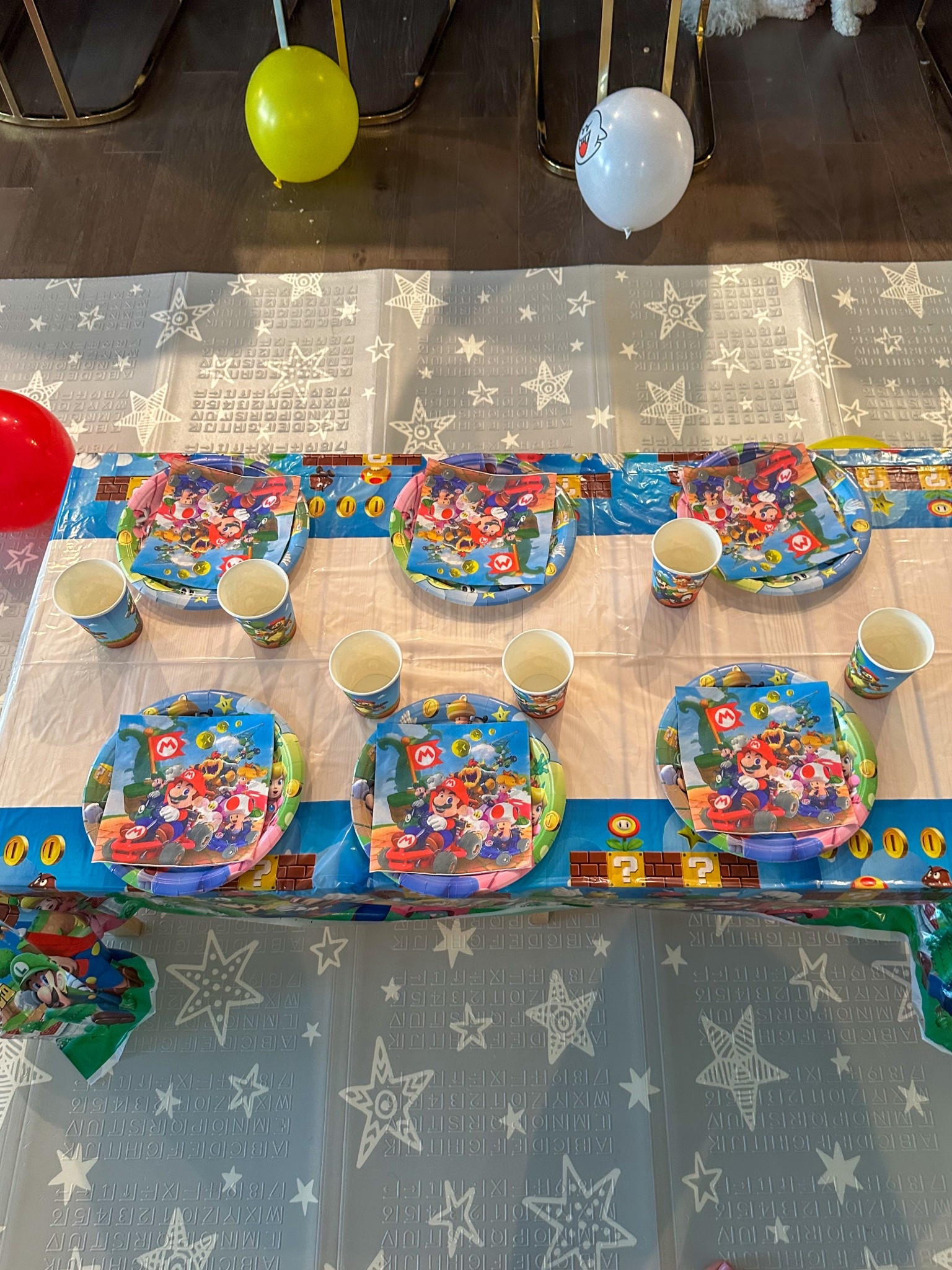 This super Mario birthday kit came with a banner, cups, plates, plasticware, napkins, balloons, cake toppers. It was pretty much a party in a bag which made it so much easier to keep the theme cohesive. 

Shop this kit now for your kids birthday. 

#LTKdayinmylife #LTKHome #LTKKids