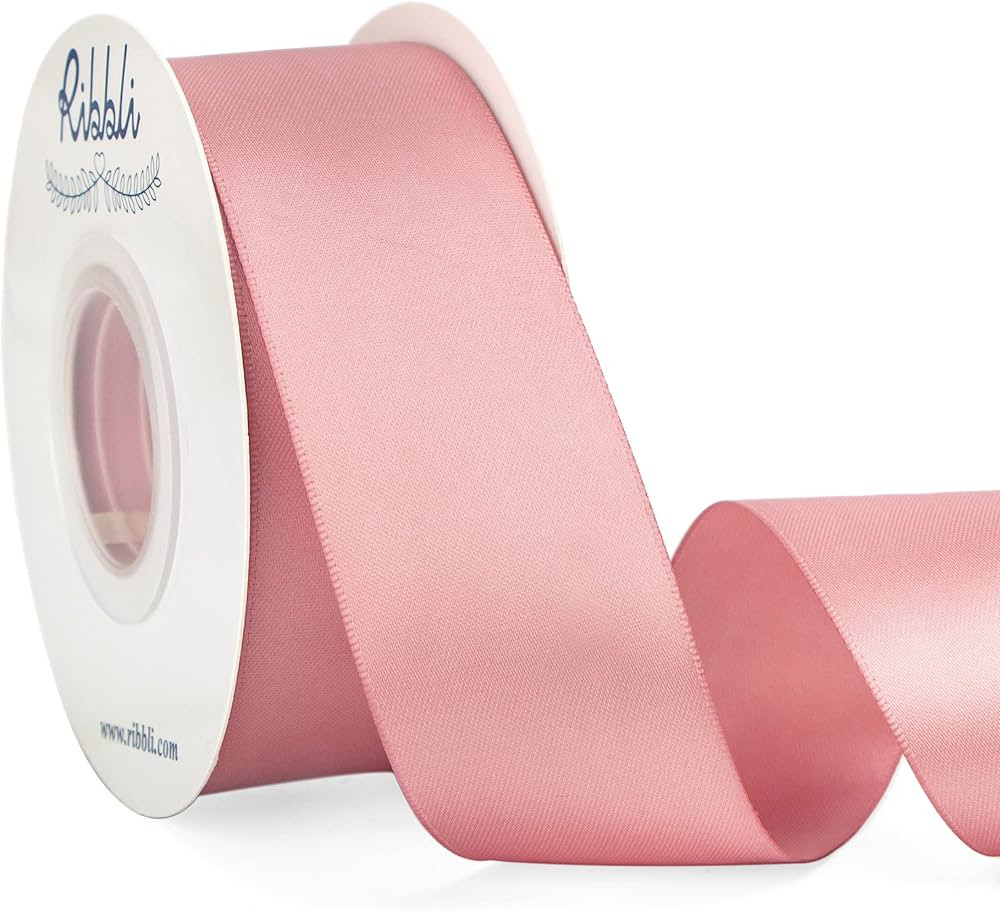 Ribbli Rose Gold Double Faced Satin Ribbon,1-1/2” x Continuous 25 Yards,Use for Bows Bouquet,Gi... | Amazon (US)
