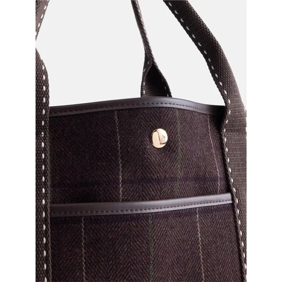 Free Assembly Women’s Plaid Medium Tote Handbag, Dark Brown | Walmart (US)