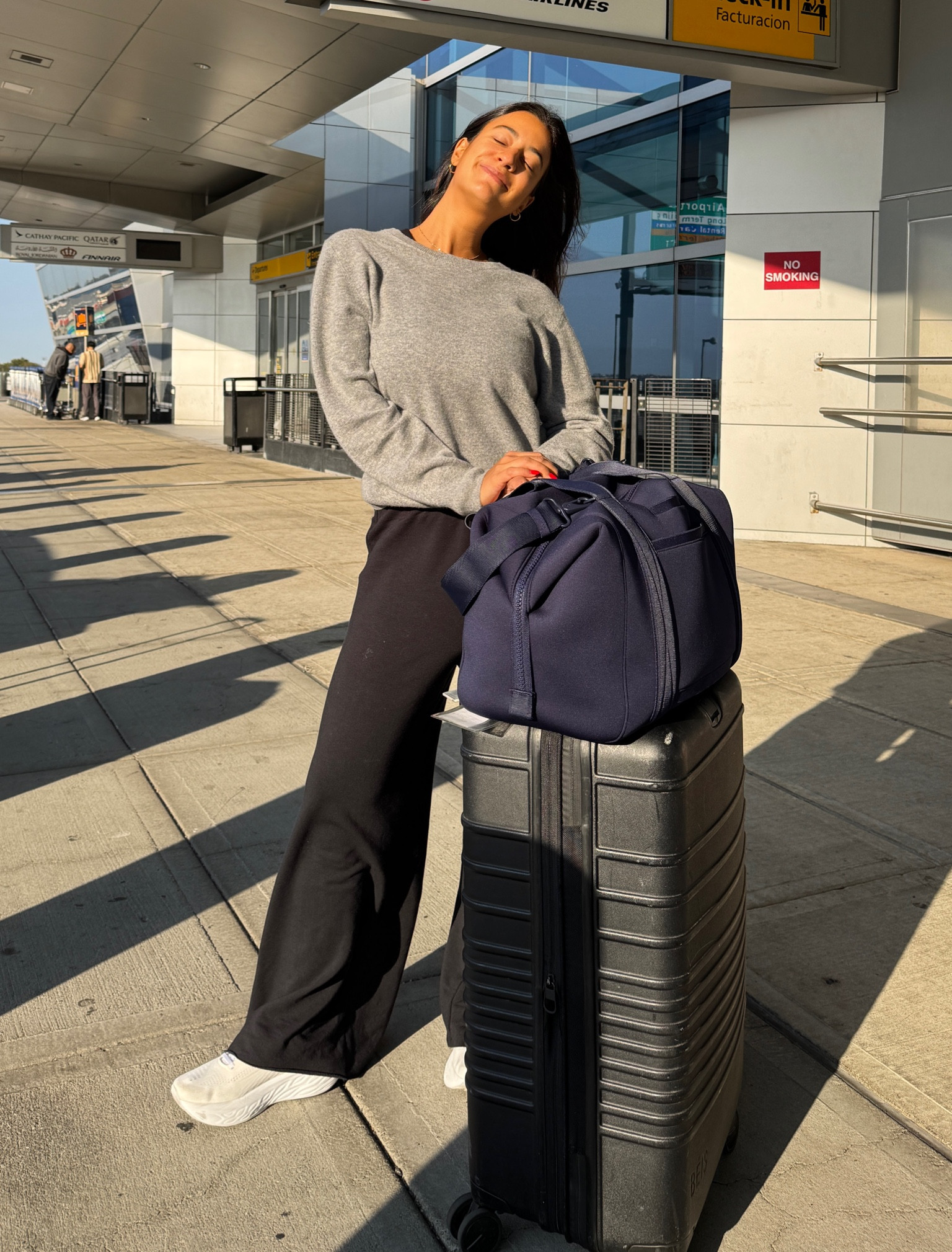 one of my best airport combos ever! comfy outfit + luggage slay 

#LTKTravel #LTKFindsUnder100 #LTKStyleTip