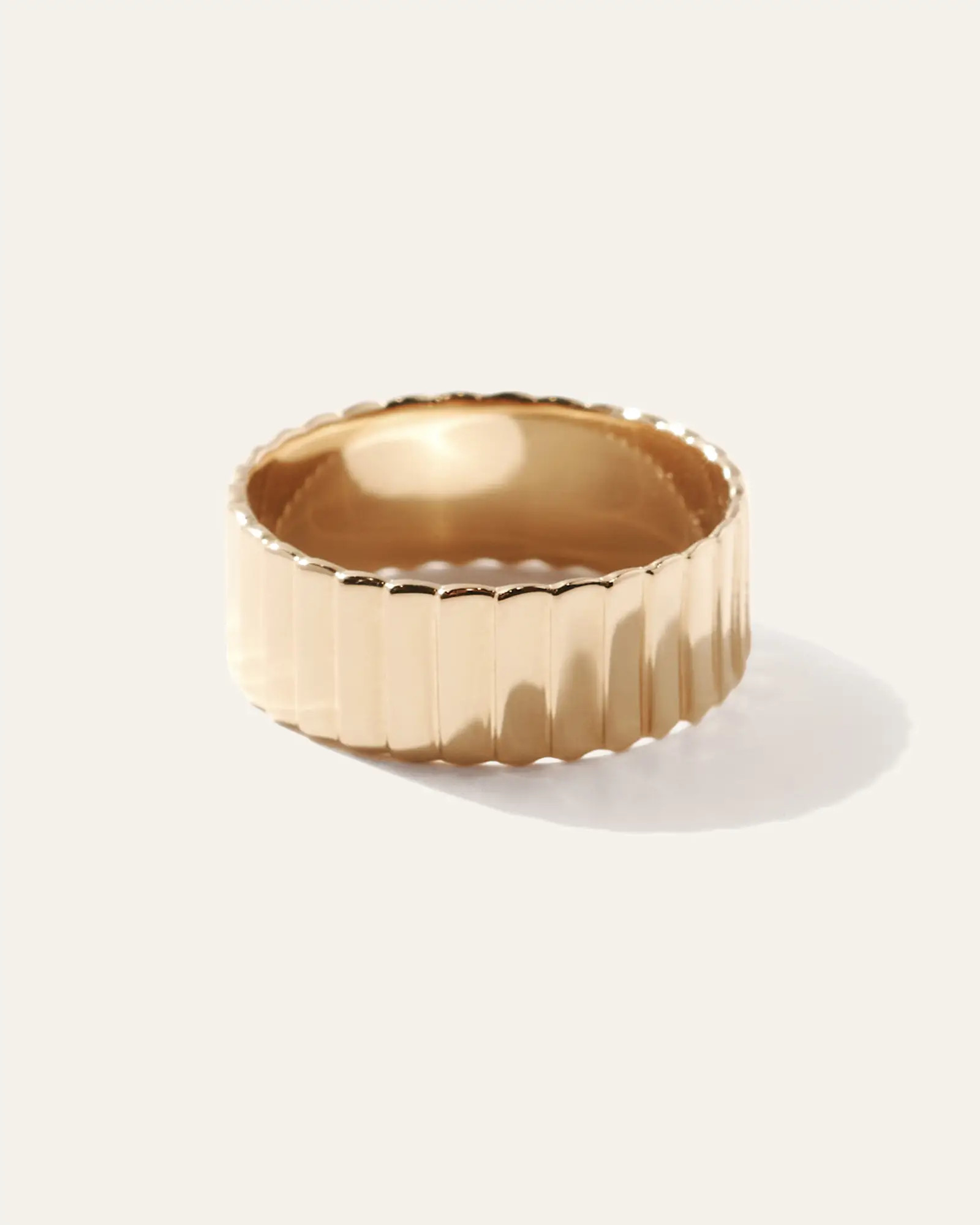 Gold Wide Ridge Band in Gold Vermeil | Quince