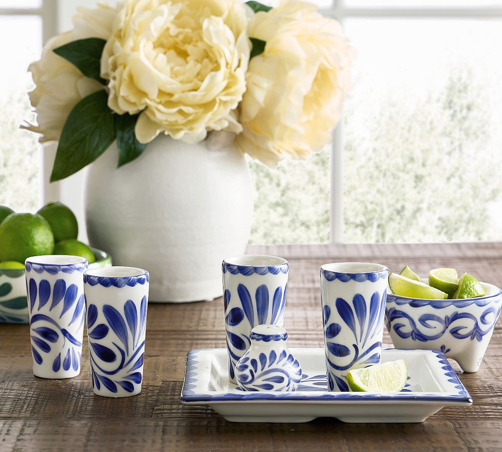 Puebla Porcelain Shot Glasses - Set of 4 | Pottery Barn (US)