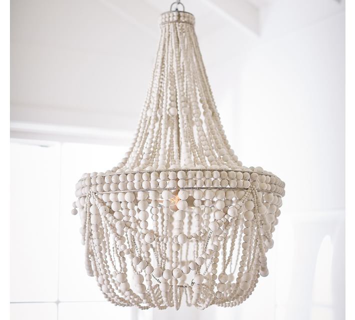 Francesca Wood Bead Chandelier | Pottery Barn (US)