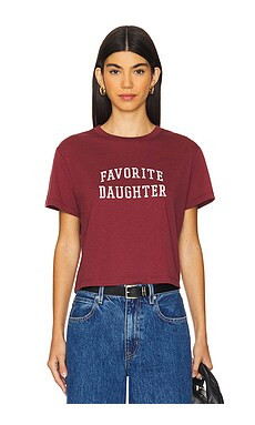 Favorite Daughter Cropped Collegiate Tee in Sangria Nights from Revolve.com | Revolve Clothing (Global)