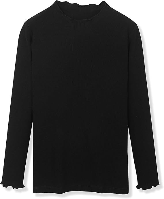 CUNYI Long Sleeve Tops for Girls T-Shirts Lightweight Cotton Toddler Tees Shirt with Lettuce Edge... | Amazon (US)