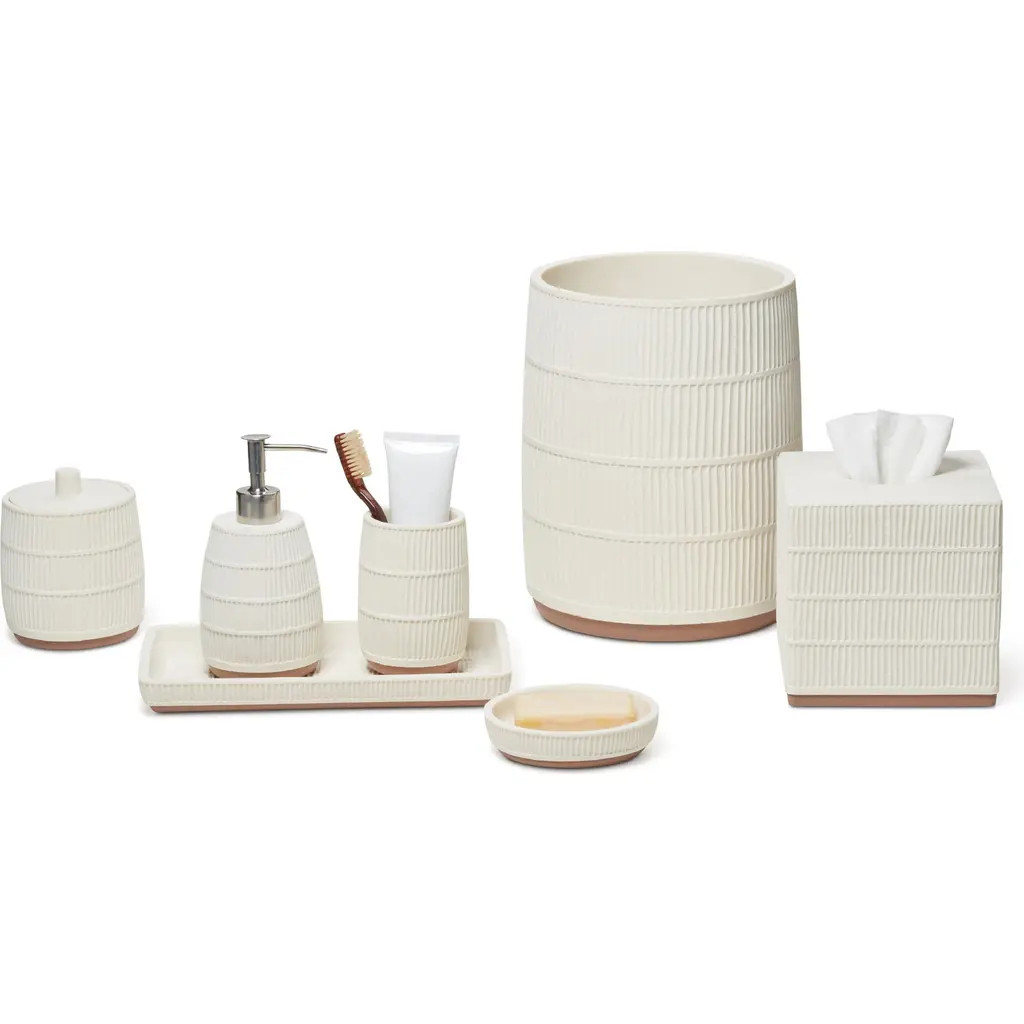 ROSELLI TRADING COMPANY Textured 7-Piece Bath Accessory Set in Cream at Nordstrom Rack | Nordstrom Rack
