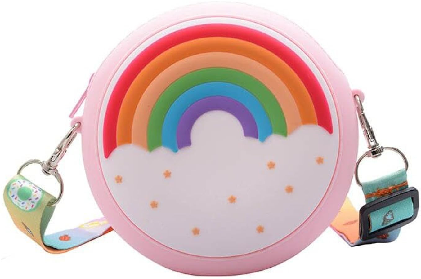 Amazon.com: Silicone Rainbow Round Crossbody Coin Bag Kid Toddler Girl Children Shoulder Handbag ... | Amazon (US)