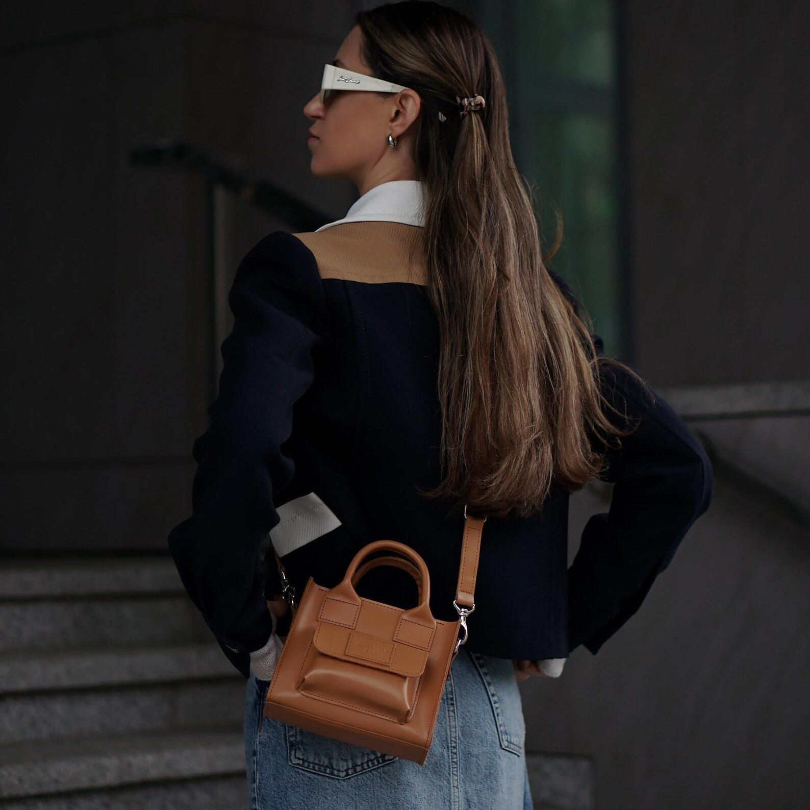 Mini Leather Tote Bag, Personalized Crossbody Handbag, Small Leather Tote for Women, Leather Gift... | Etsy (US)