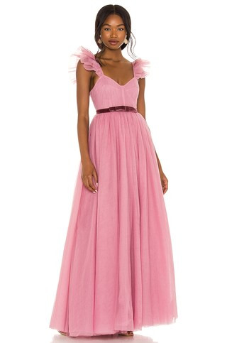 LoveShackFancy Macron Gown in Berry Blush from Revolve.com | Revolve Clothing (Global)