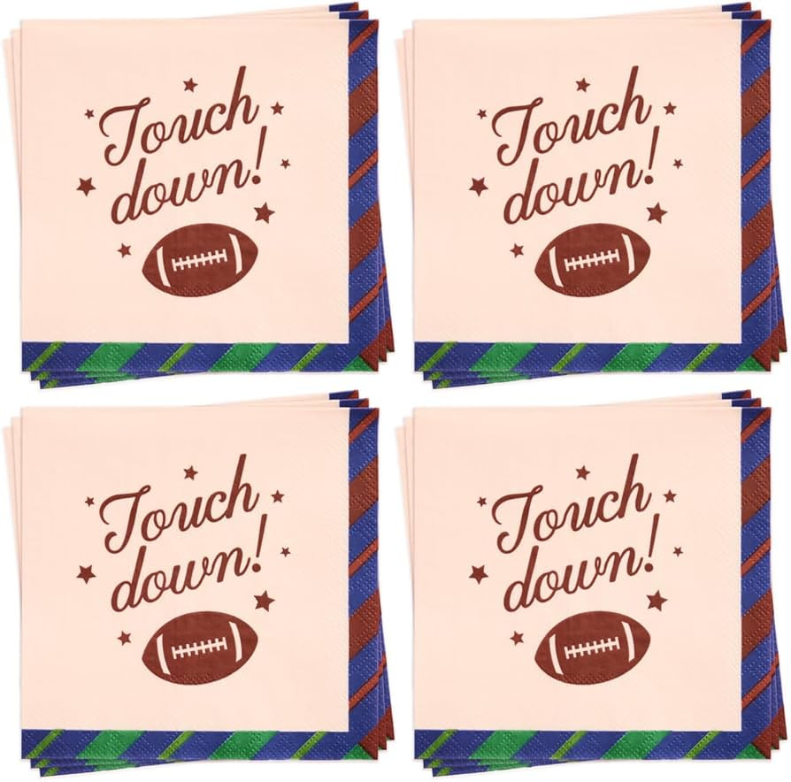 xo, Fetti Touchdown Napkins - 3-ply, 50 pcs | Football Birthday Decorations, Varsity Party Settin... | Amazon (US)