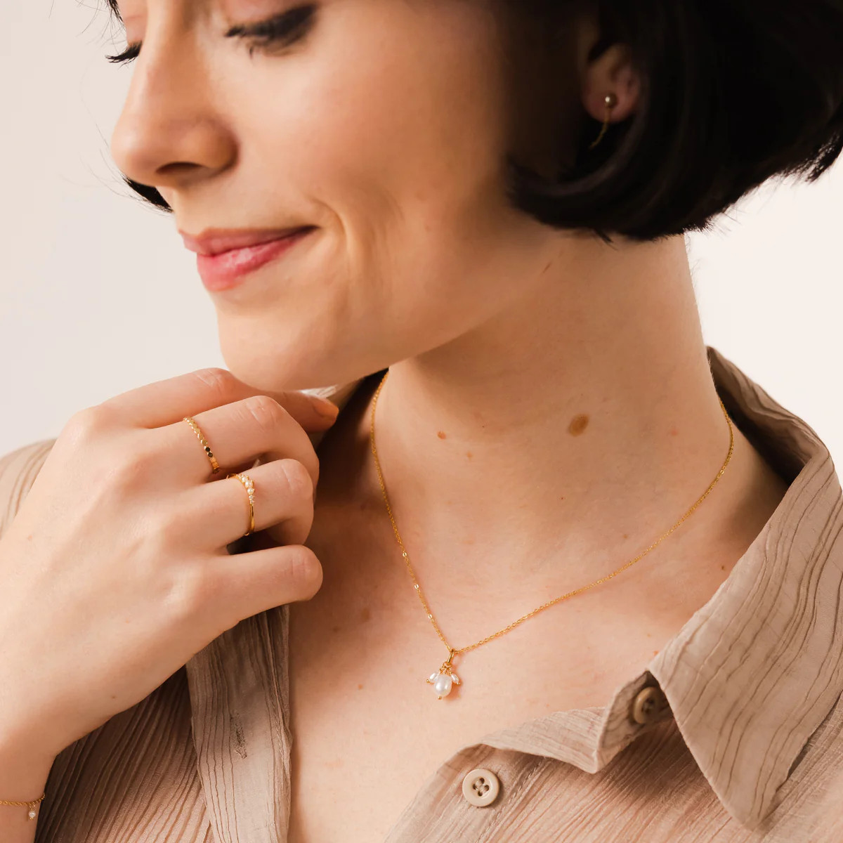 Pearl Cluster Pendant Necklace | Made by Mary (US)