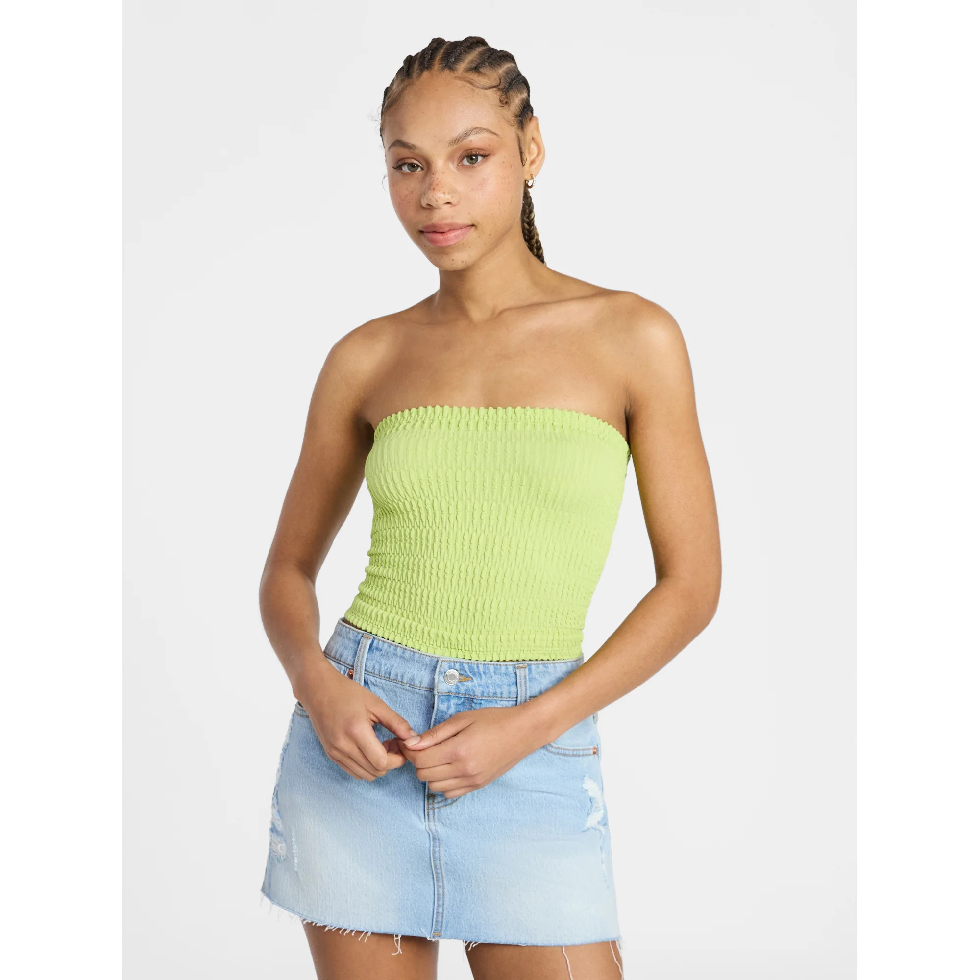 No Boundaries Seamless Textured Tube Top, Women's XXS-XXL | Walmart (US)