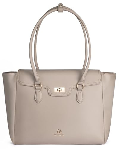 LOVEVOOK Laptop Bag for Women Soft Leather Work Bag, Office Shoulder Tote Purse Professional Brie... | Amazon (US)