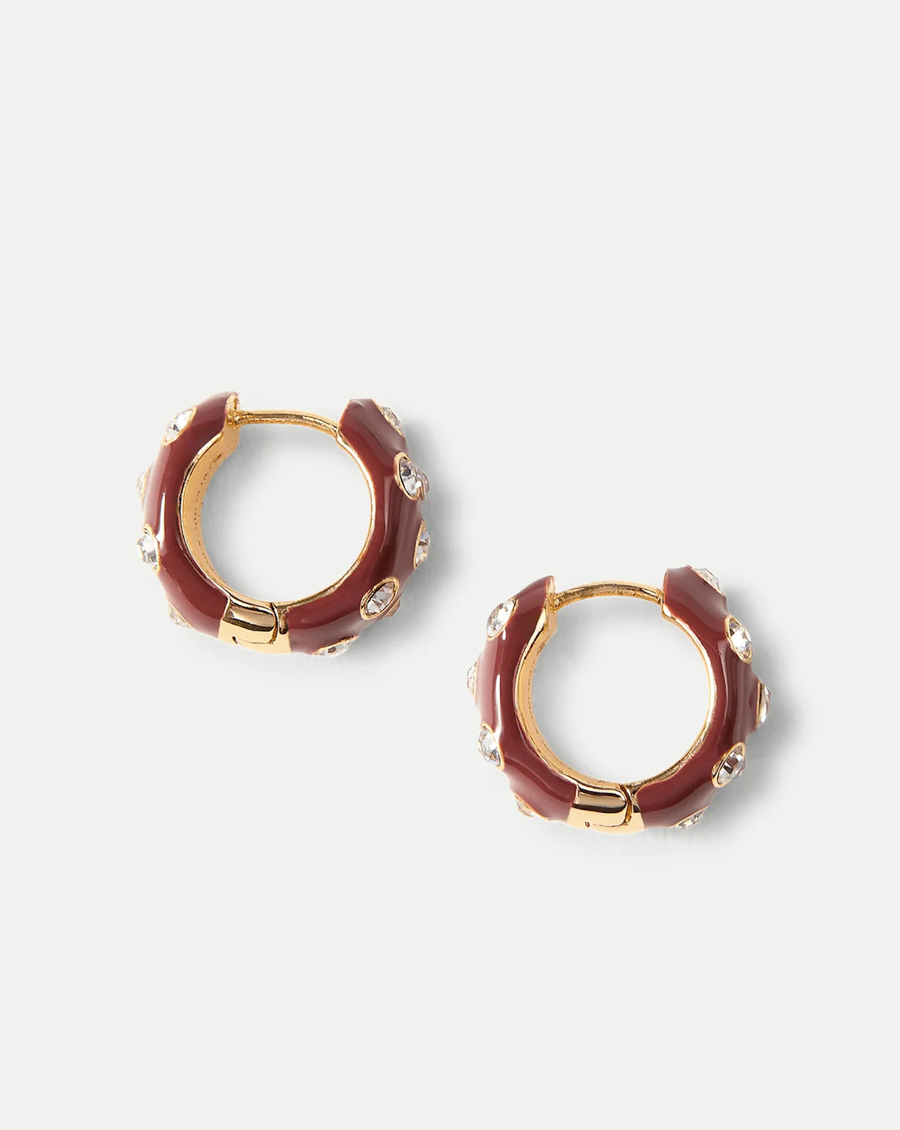 Crystal and Enamel Huggie Hoop | Veronica Beard