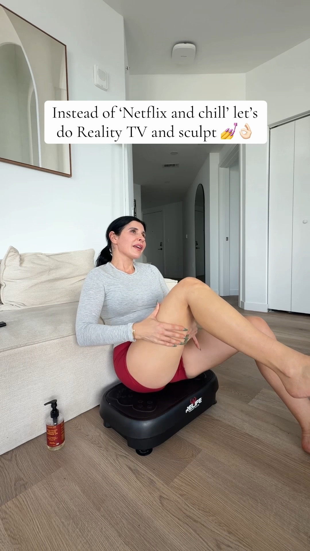 Vibration plate lymphatic drainage and sculpting 

#LTKmorningroutine #LTKfitnessgoals #LTKselfcare