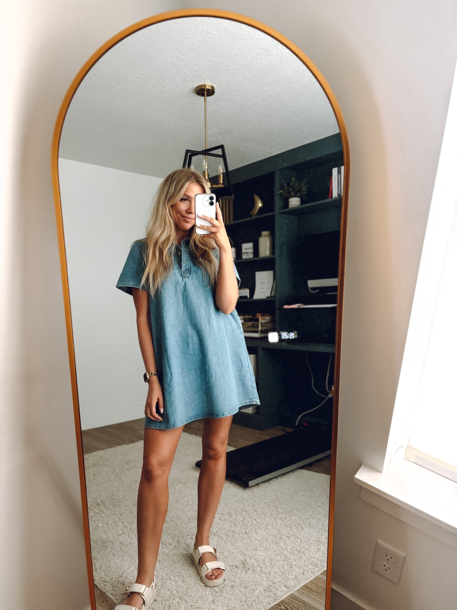 love this denim dress! it is a little short on me so I wish I would’ve sized up one! wearing M and I’m 5’6”

Sandals: true to size and comfortable

| Jean dress | denim dress | women’s sandals | early fall outfit 

#LTKShoeCrush #LTKSeasonal #LTKFindsUnder100