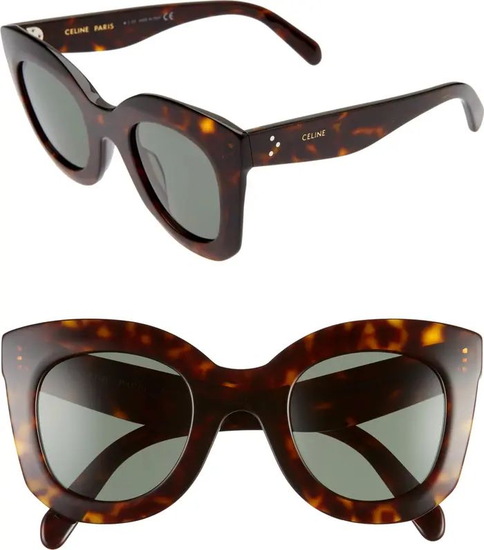 CELINE Bold 3 Dots 47mm Butterfly Sunglasses | Nordstrom | Nordstrom