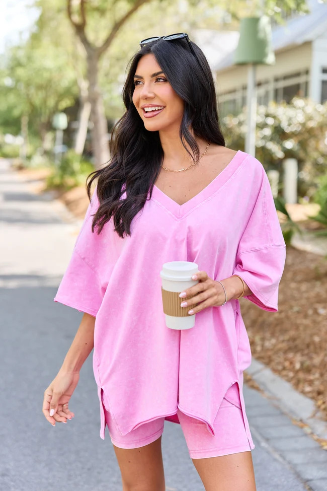 Britton Pink Biker Shorts | Pink Lily