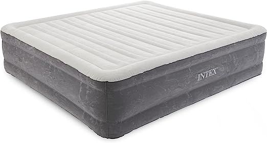 Intex 18 Inch Inflatable Fiber-Tech Elevated Premium Plush Comfort Airbed Mattress with Built-in ... | Amazon (US)