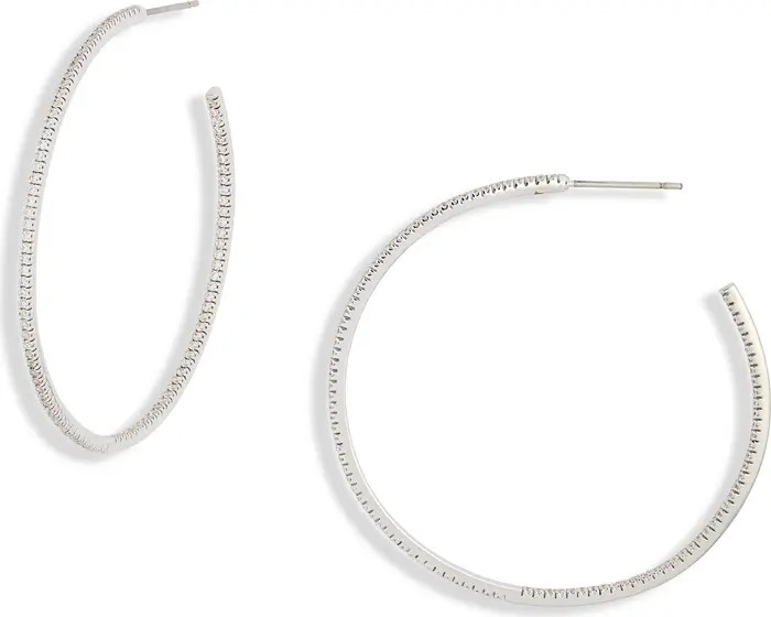 Pavé Cubic Zirconia Hoop Earrings | Nordstrom