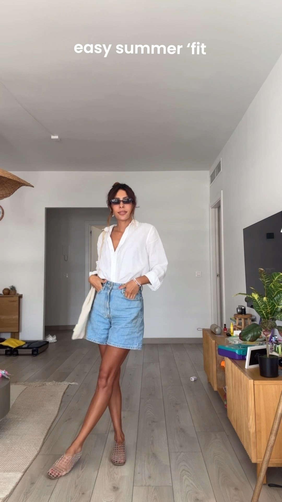 mom uniform: denim shorts and a linen top | size down in shorts and up in the top 

#LTKSeasonal #LTKPetite #LTKSummerEdit