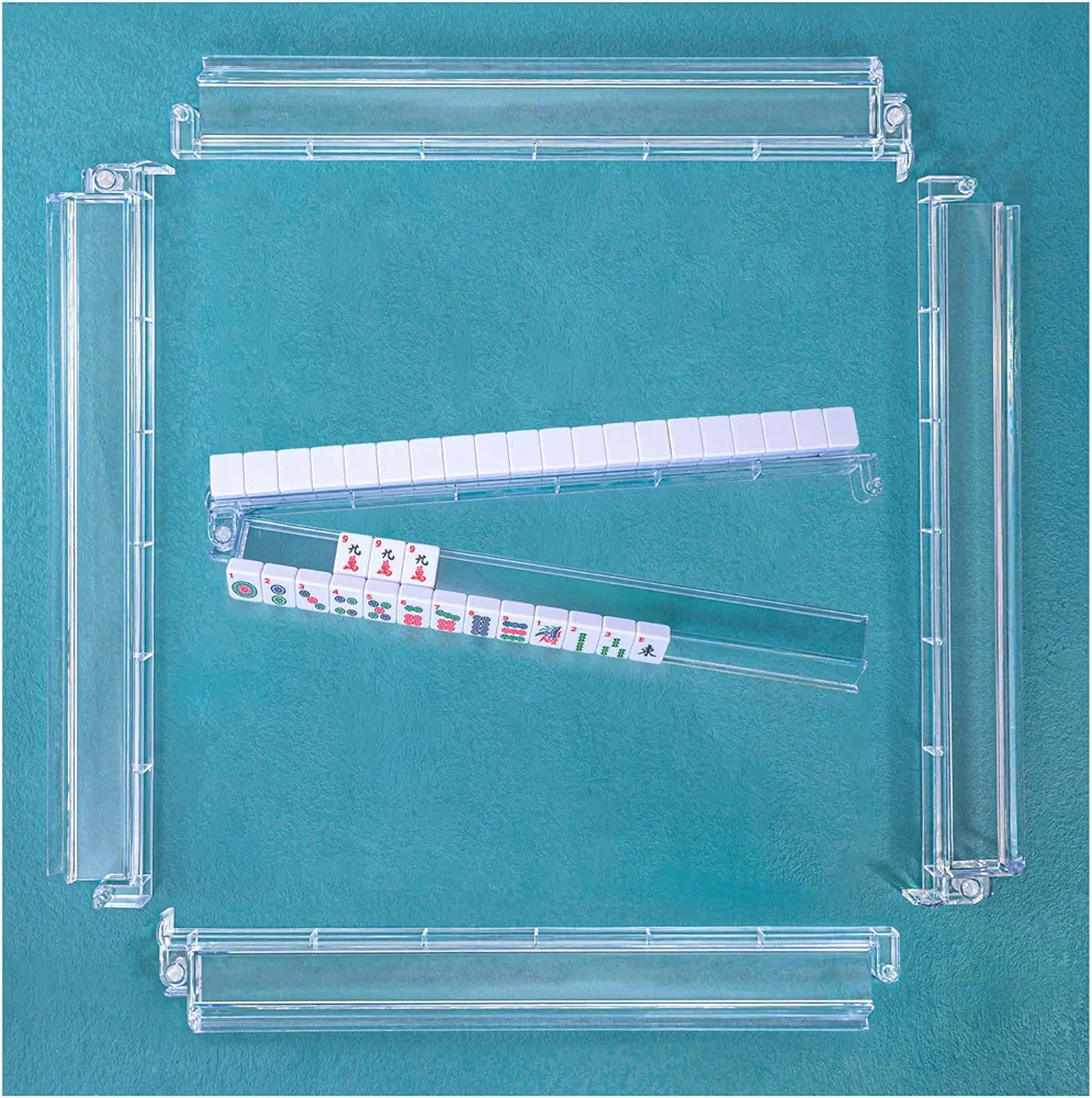 Mahjong Racks with Pushers - Set of 4, Clear American Mahjong Tile Racks with Built-in Pushers - ... | Amazon (US)