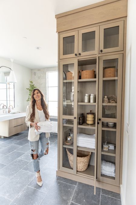 Sharing a primary bathroom tour soon— after the bedroom! But had to give you a peek at the linen cabinet!! Loving how this is coming along. Also my favorite jeans of all time— and they’re from Walmart!

#LTKhome #LTKSeasonal #LTKsalealert