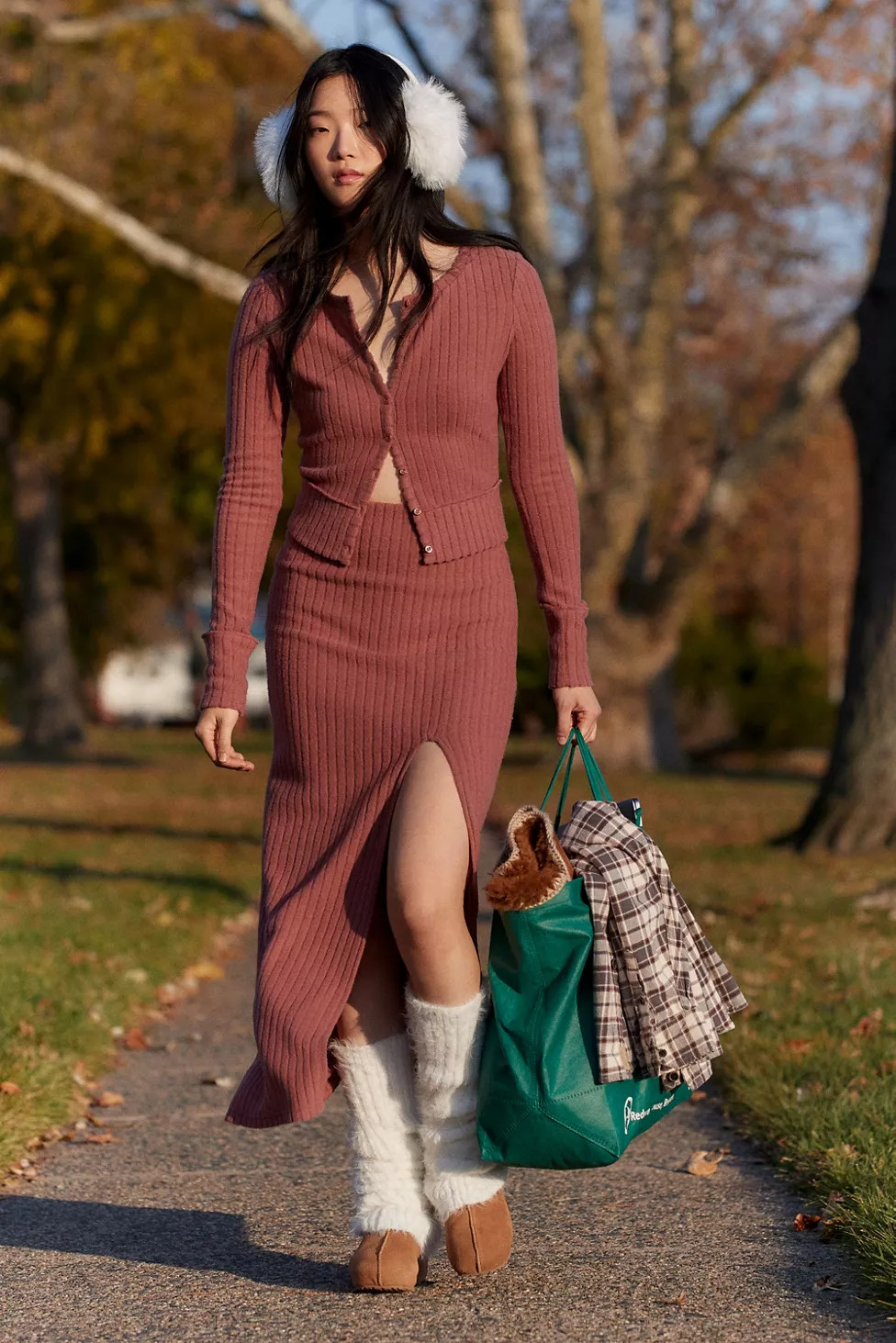 Out From Under BouncePlush Suki Ribbed Maxi Skirt | Urban Outfitters (US and RoW)