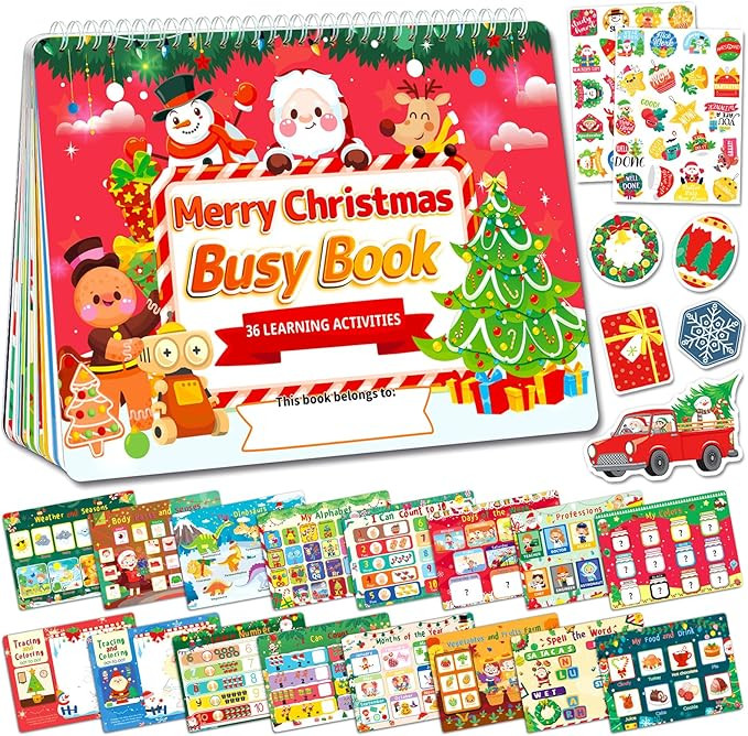 Christmas Busy Book for Toddlers 3-5 Montessori Toys Preschool Learning Activities, for Toddlers ... | Amazon (US)