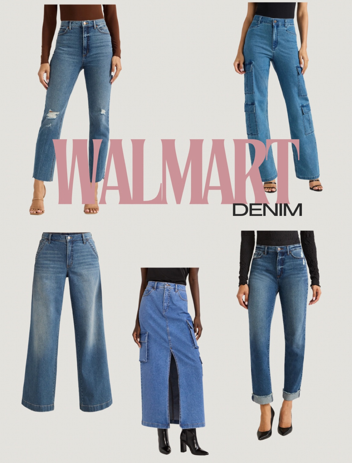 The denim options this season 🤌🏽 chefs kiss. All true to size except the cargo jeans size down! @walmart #walmartpartner #walmartfashion

#LTKFindsUnder50 #LTKSeasonal #LTKStyleTip