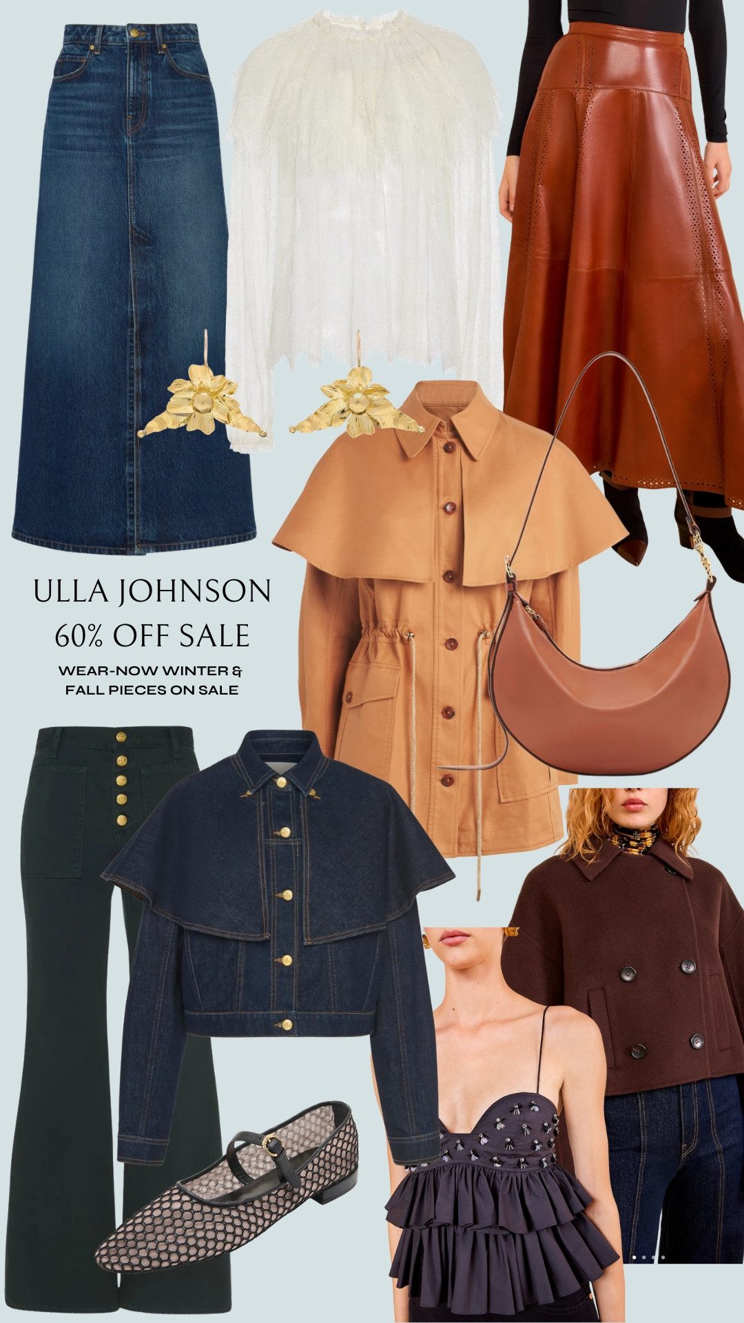 Ulla Johnson winter sale! So many amazing wardrobe staples here—notably the leather skirt, denim cape jacket, and short wool coat. My picks!

winter sales, winter sales, designer winter sale, designer winter clothes, ulla johnson sale 

 #LTKSeasonal #LTKSaleAlert