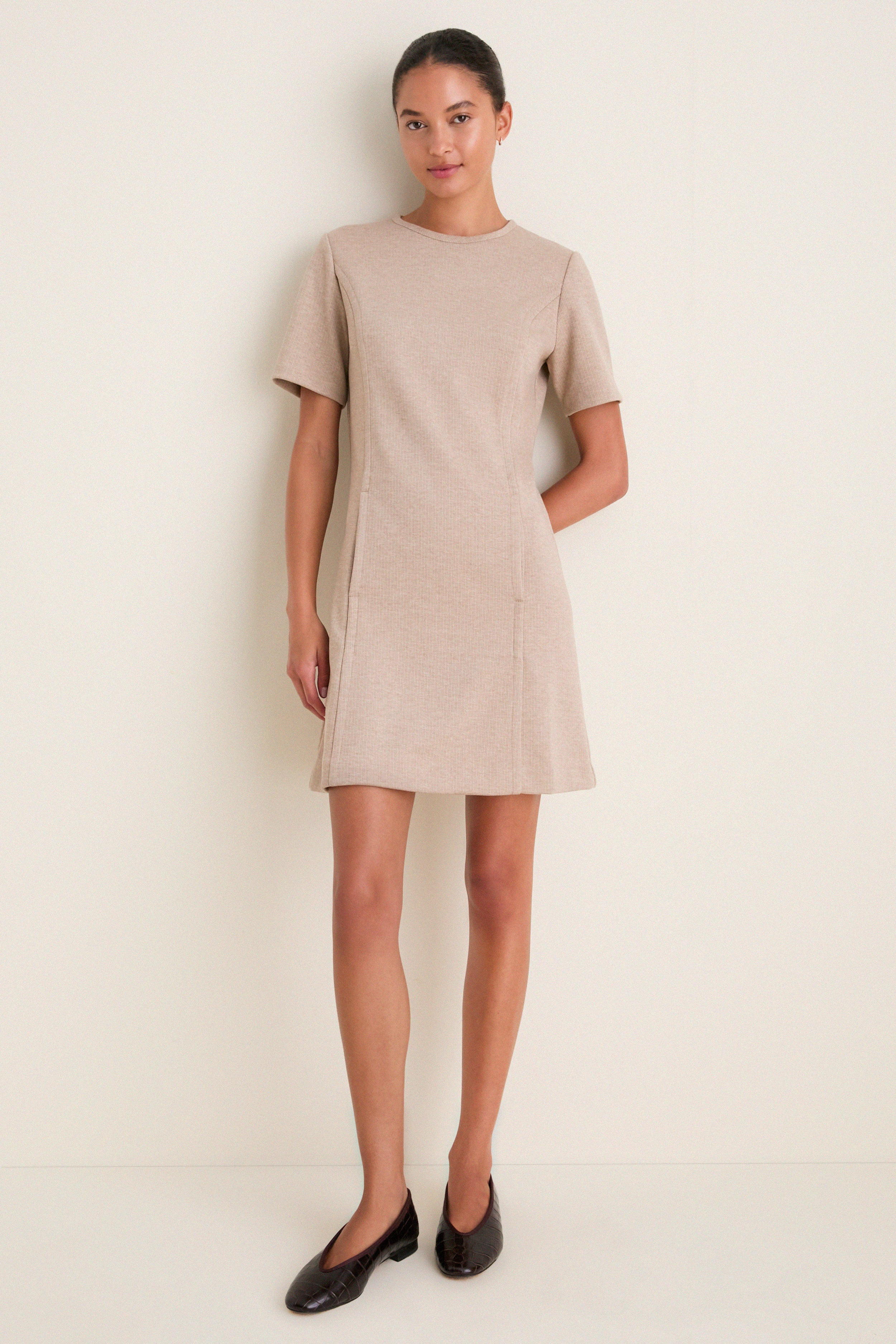 Tan Knit Haverford Mini Dress | Tuckernuck (US)