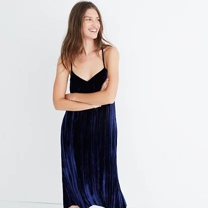 Crushed Velvet Slip Dress | Madewell