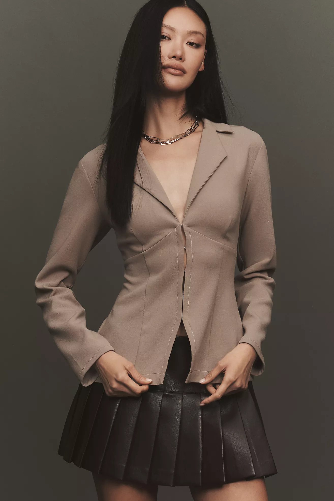 By Anthropologie Tailored Long-Sleeve Blazer Top | Anthropologie (US)