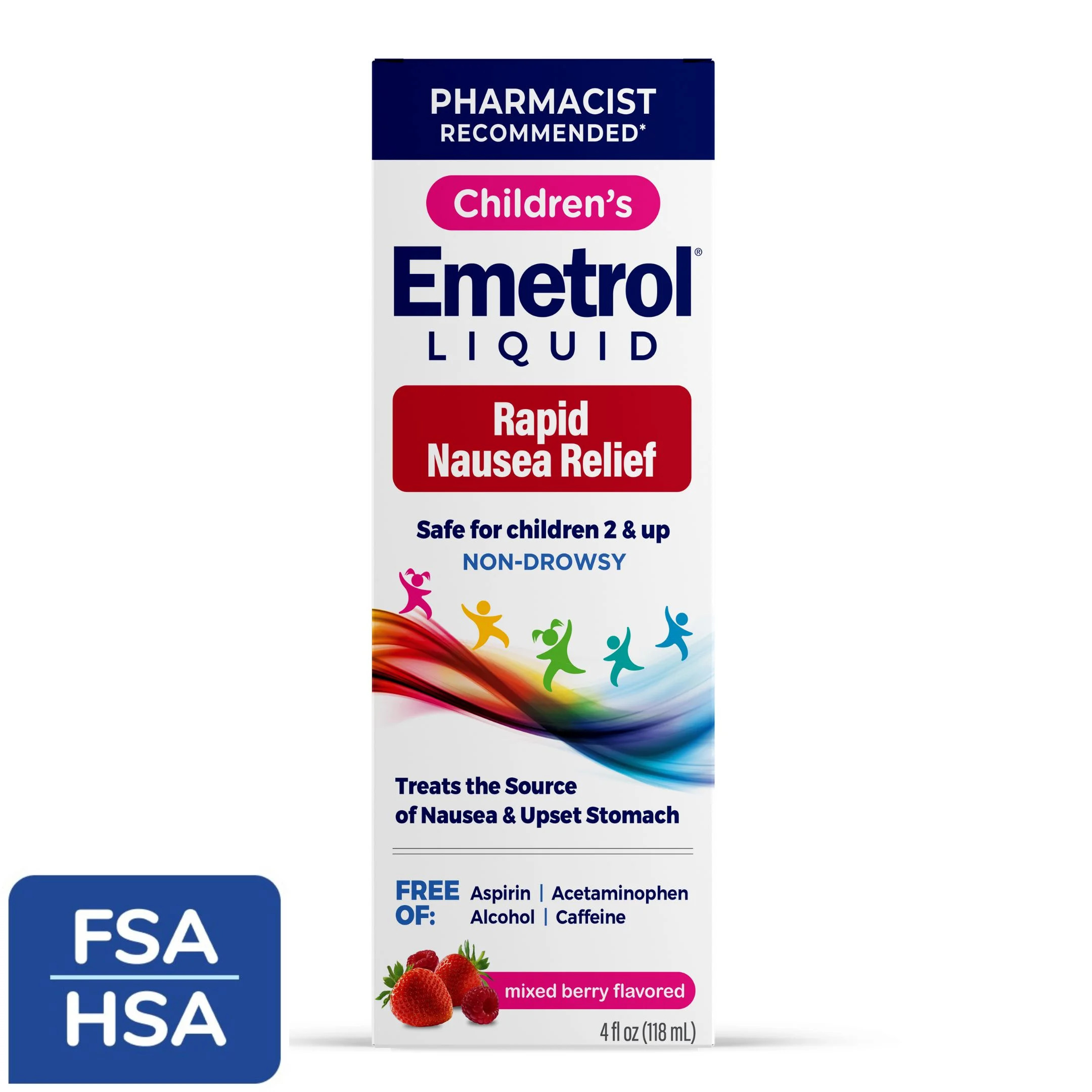 Emetrol Kids Nausea and Upset Stomach Relief, Liquid, Mixed Berry, 4 oz | Walmart (US)