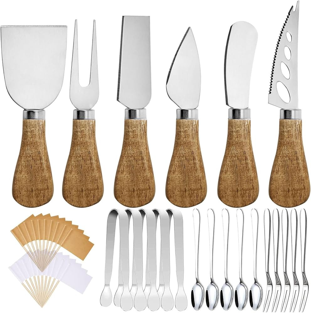 Charcuterie Board Accessories Spreader Knife Set Cheese Butter with Wooden Handles Mini Serving T... | Amazon (US)