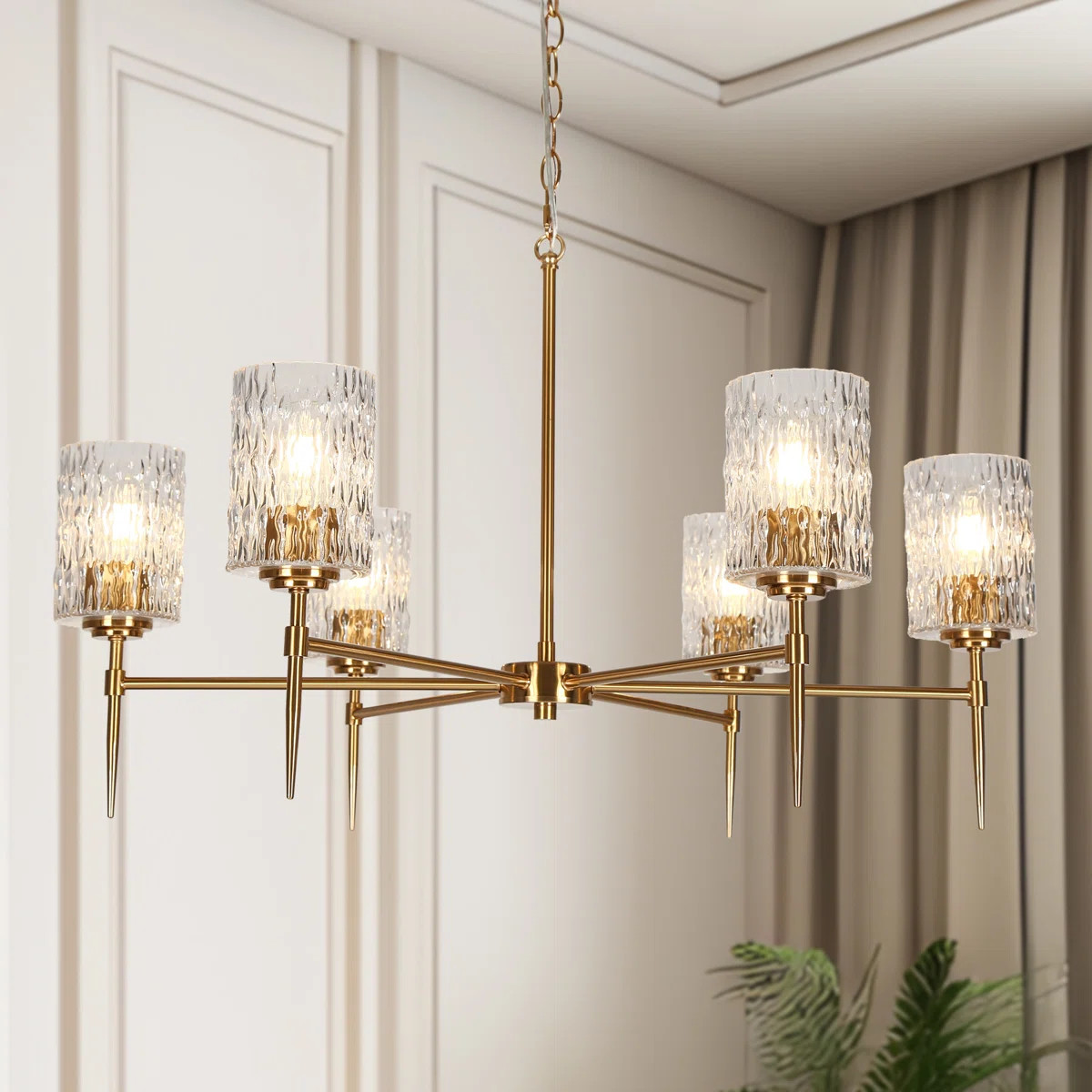 Eton 6 - Light Shaded Modern Chandelier | Wayfair North America