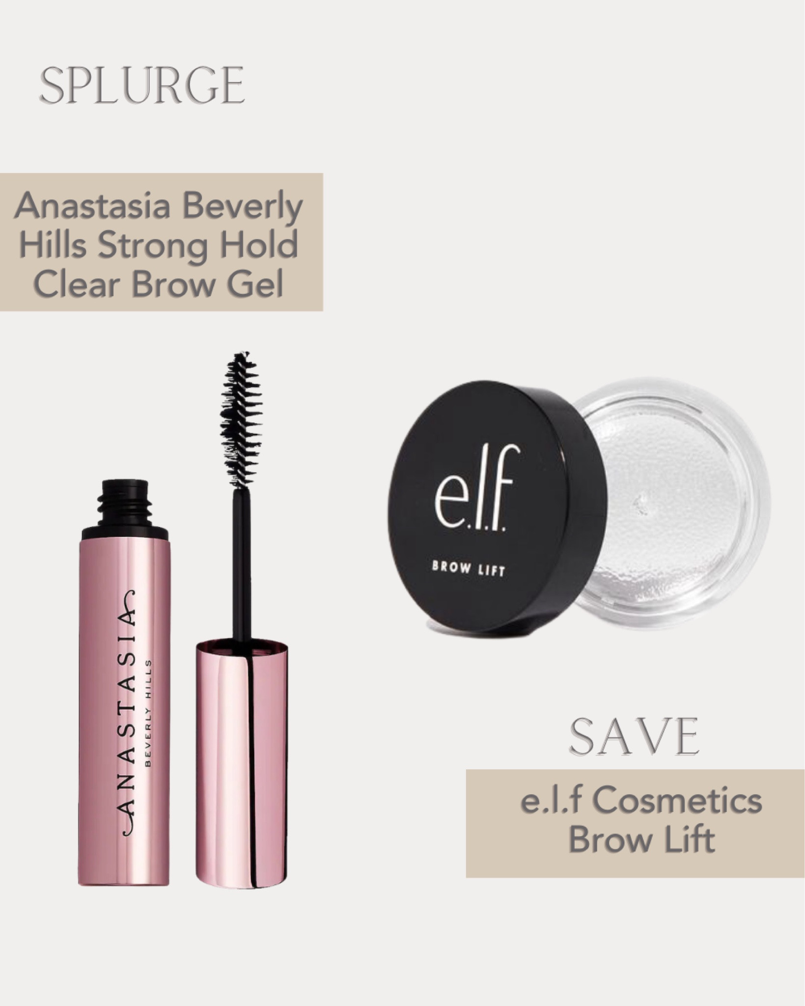 Anastasia Bravely Hills Strong Hold Clear Brow Gel vs e.l.f cosmetics brow lift. Best elf makeup brow lift, best drugstore makeup dupes

#LTKunder50 #LTKFind #LTKbeauty