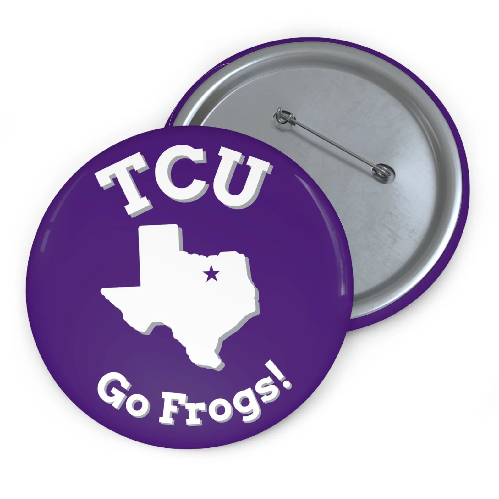 Gameday Button TCU Go Frogs Pin in Texas Christian University Purple Gray White - Etsy | Etsy (US)