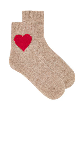 Heart Socks in Light Brown & Red | Revolve Clothing (Global)